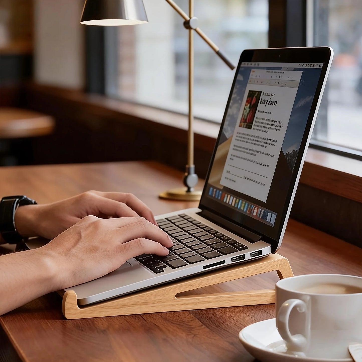 Suporte para Laptop em Madeira
