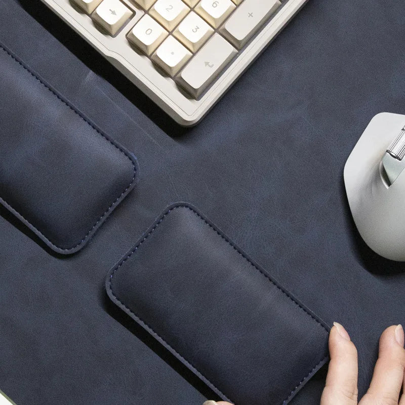 Conjunto Desk Pad em Couro com Apoio de Pulso 3-1