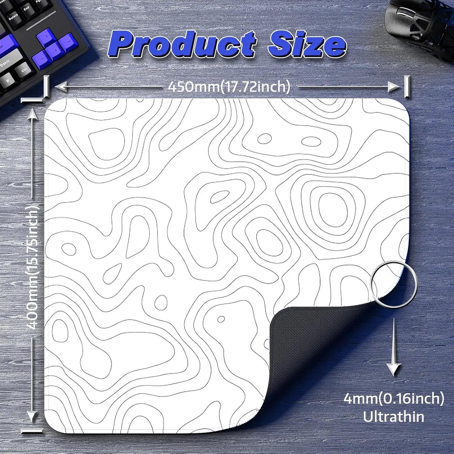 ATTACK SHARK CM02 eSports Gaming Mouse Pad, Water Resistant Coating Large Mouse Mat, Heavy Textured Smooth Control Surface