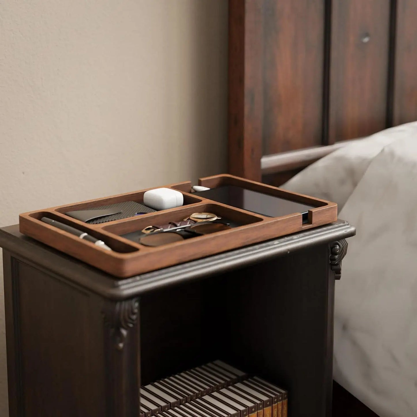 Bandeja Organizadora de Mesa em Madeira
